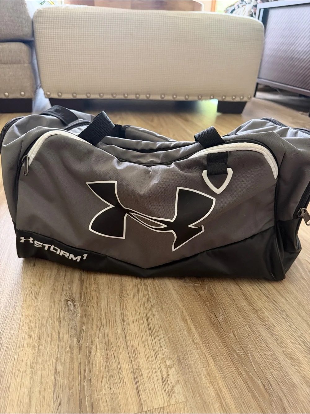 Under Armour Gray and Black Storm Duffel Bag
